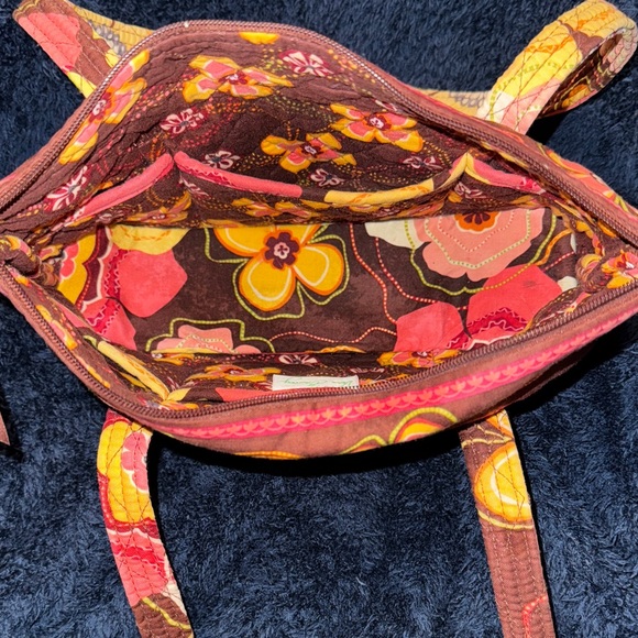 Vera Bradley Buttercup Brown Yellow Floral Shoulder Bag | Retired Quilted Purse - Picture 6 of 7
